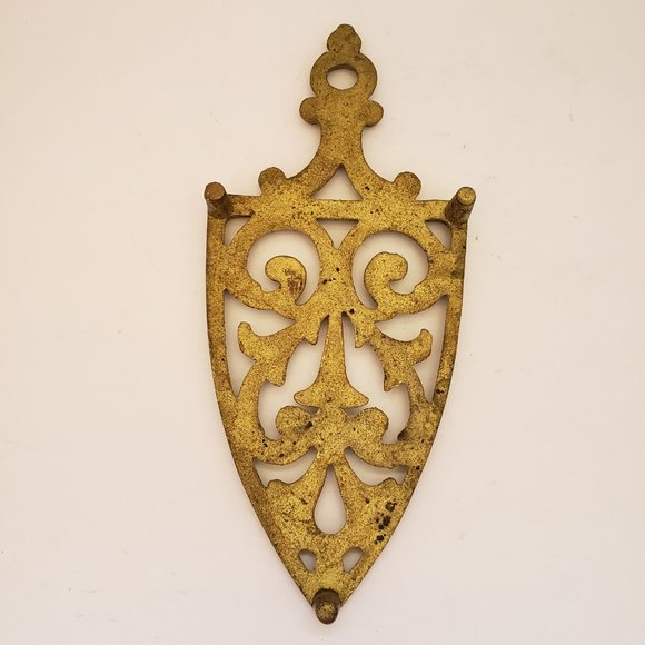 Vintage Gold Brass Kitchen Trivet Riser - Picture 8 of 9